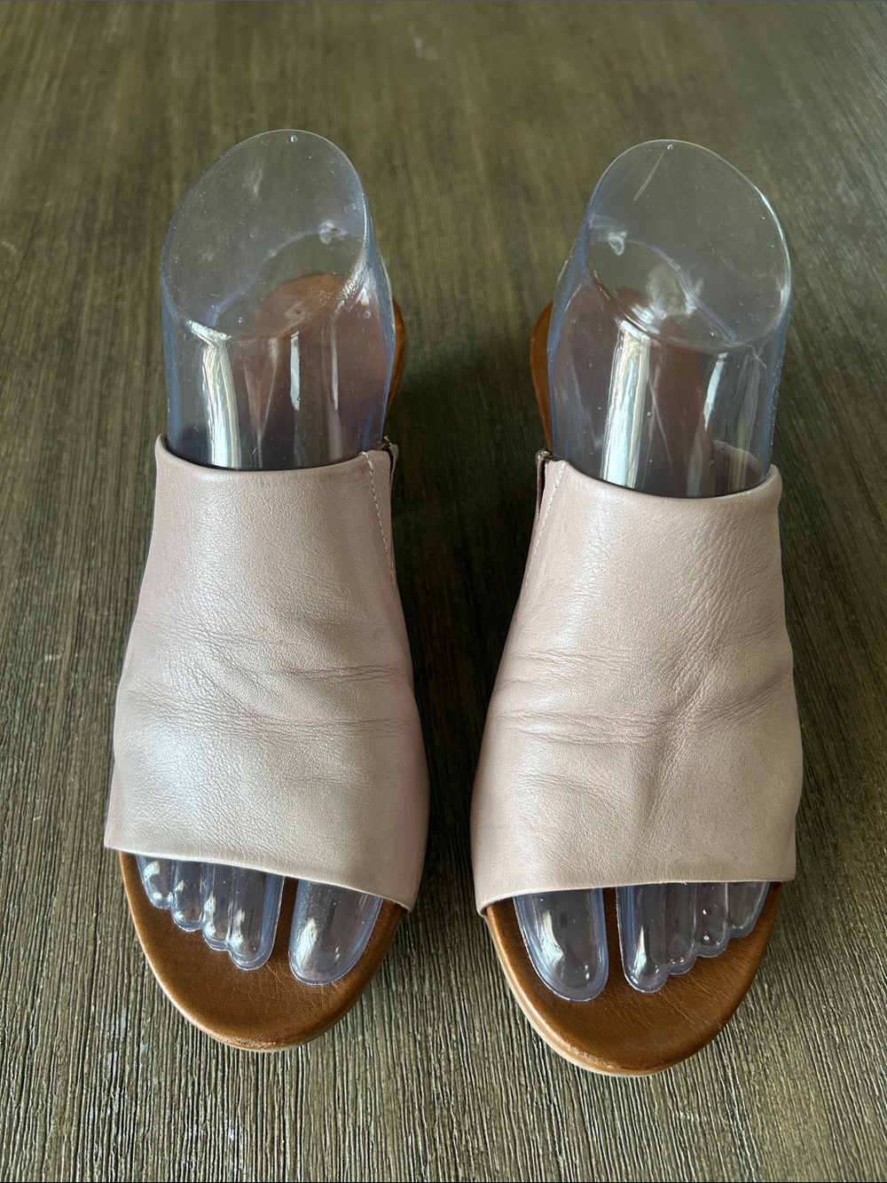 Bueno Leather Slide Sandals in Blush Pink, Sz. (38) Sz. 7 USA, Gently Used.